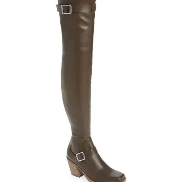 Rag Bone Axis Thigh High Buckle Boot in Dark Olive